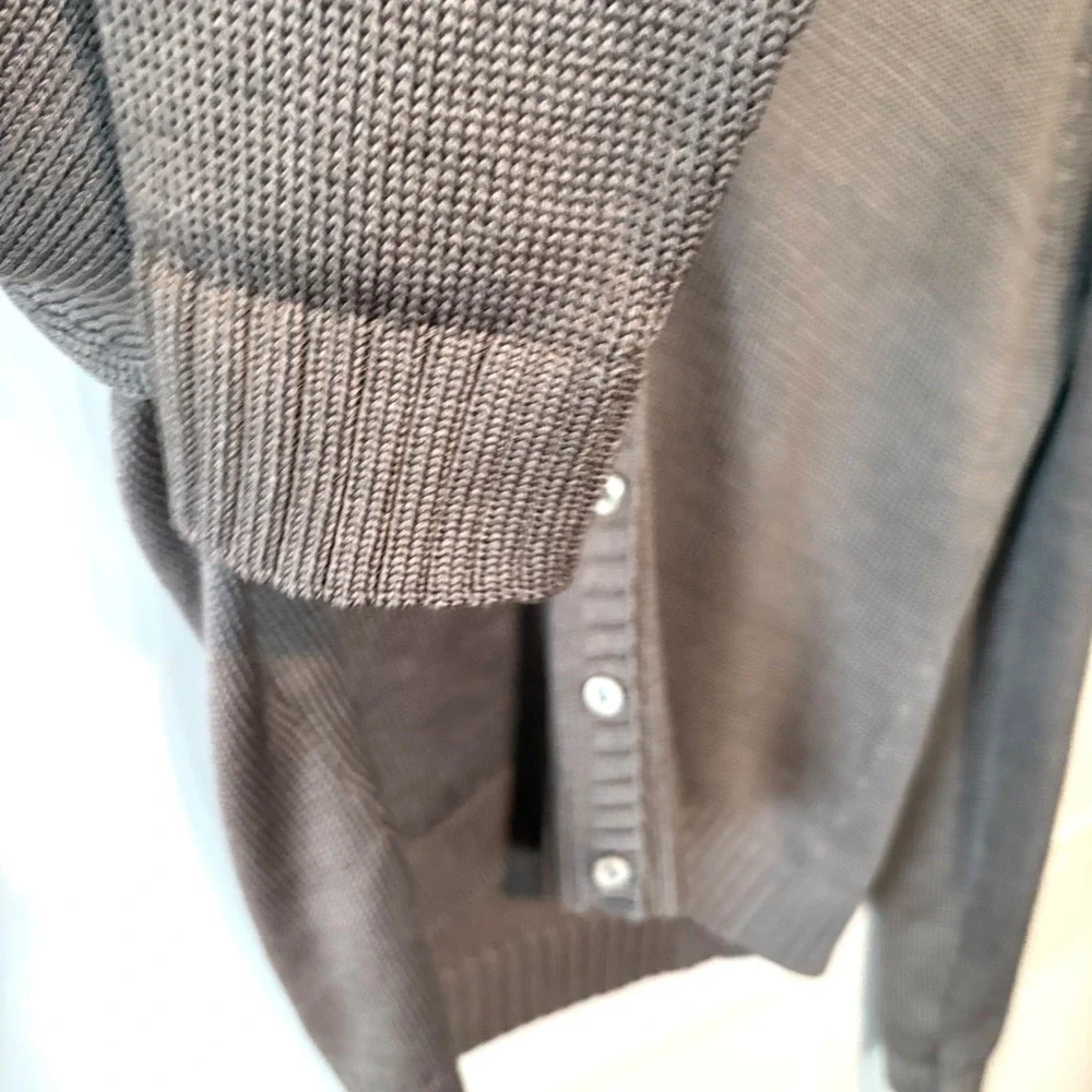 The Works Saks Fifth Avenue Grey Vintage Luster Silk Cardigan‎ in Size L